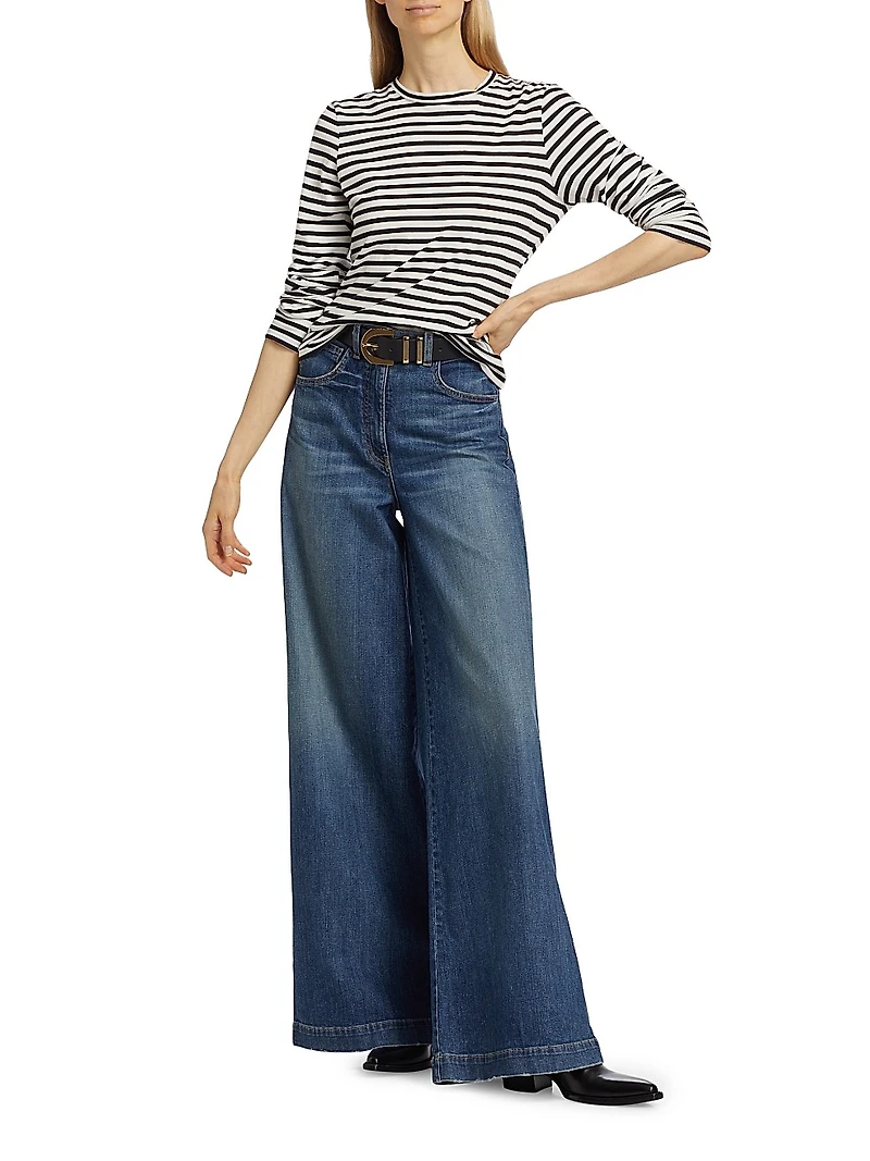 Susana Striped Cotton Long-Sleeve T-Shirt