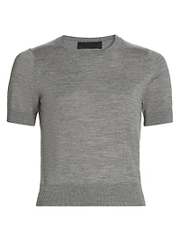 Leilani Merino Wool Short-Sleeve Sweater