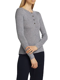 Klarise Wool-Silk Henley Sweater