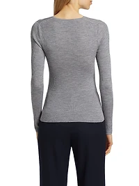 Klarise Wool-Silk Henley Sweater