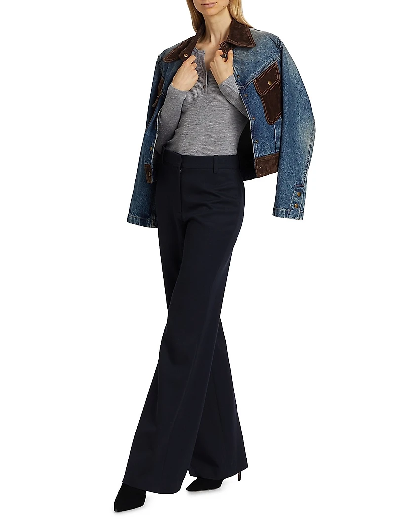 Klarise Wool-Silk Henley Sweater