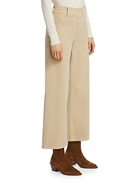 Megan Cotton-Blend Corduroy Cropped Wide-Leg Pants