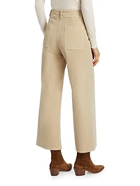 Megan Cotton-Blend Corduroy Cropped Wide-Leg Pants