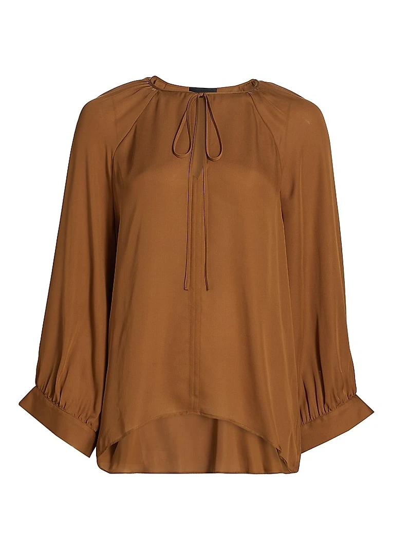 Acadia Silk Tieneck Blouse