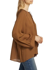 Acadia Silk Tieneck Blouse