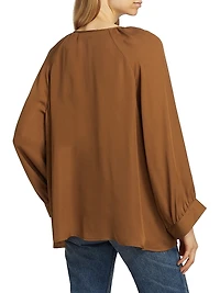 Acadia Silk Tieneck Blouse