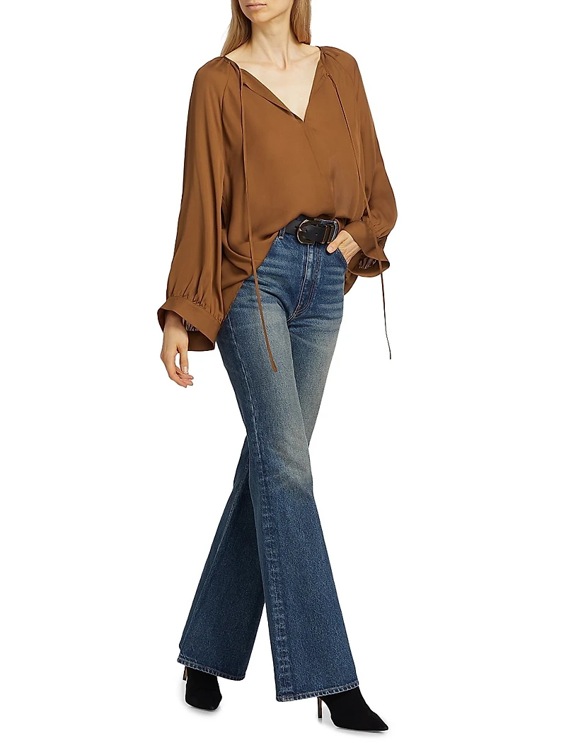 Acadia Silk Tieneck Blouse