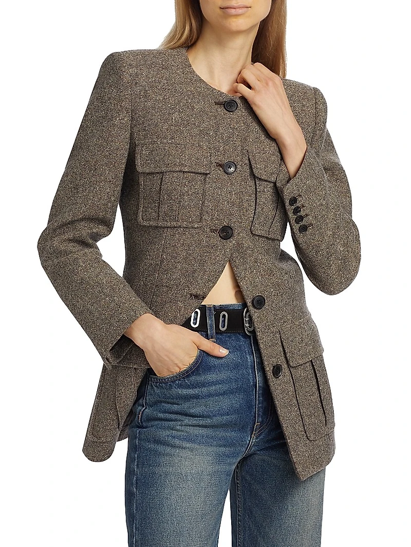 Gabriella Wool-Blend Tweed Jacket