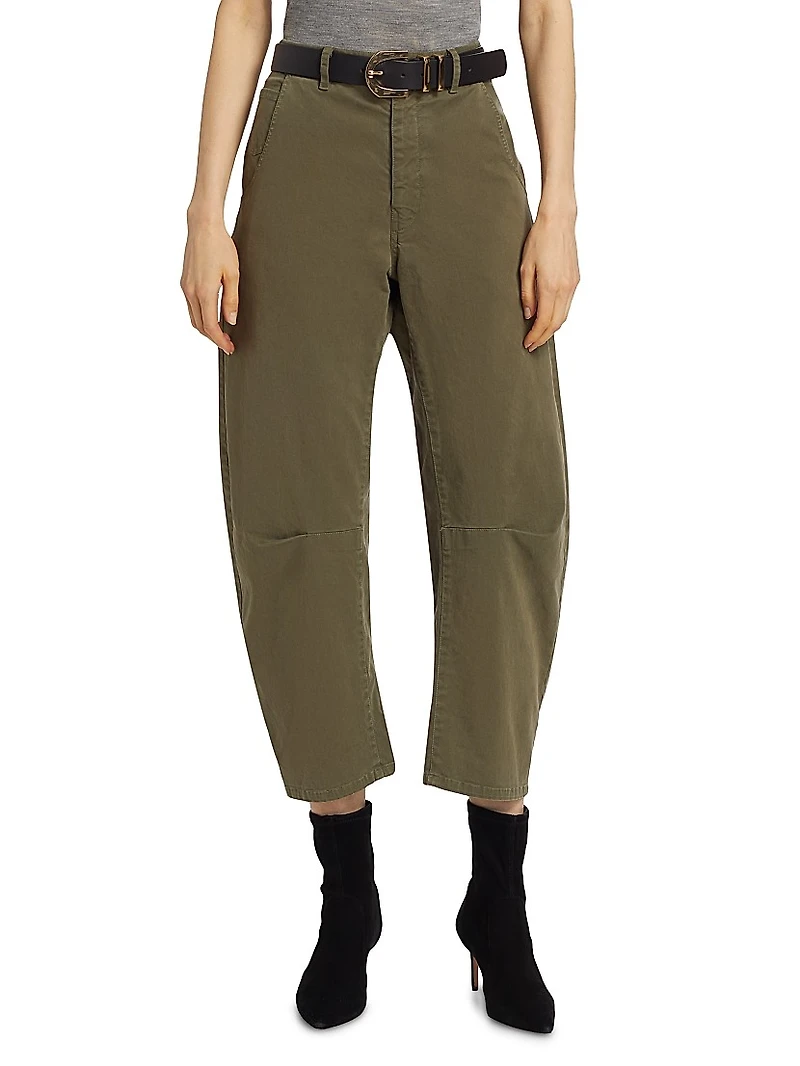Emerson Stretch-Cotton Wide-Leg Crop Pants