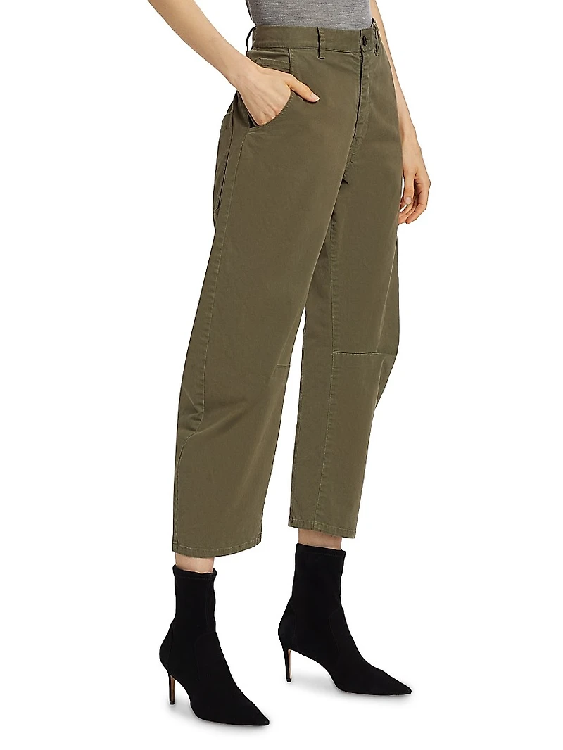 Emerson Stretch-Cotton Wide-Leg Crop Pants