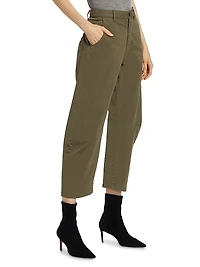 Emerson Stretch-Cotton Wide-Leg Crop Pants