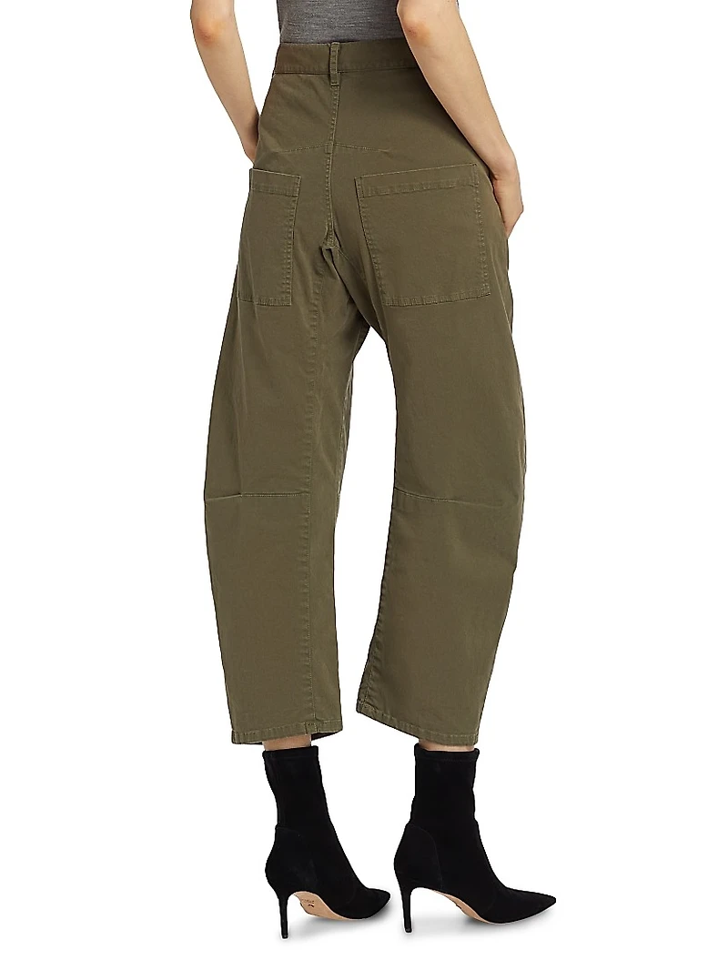 Emerson Stretch-Cotton Wide-Leg Crop Pants