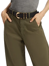 Emerson Stretch-Cotton Wide-Leg Crop Pants