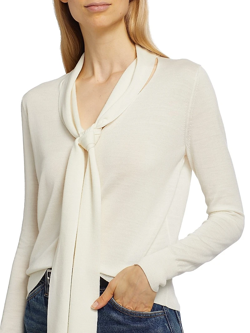 Ayla Wool Tieneck Sweater