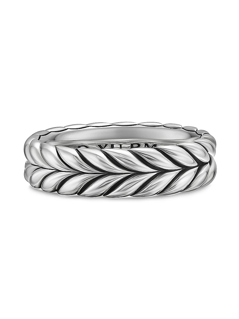 Chevron Band Ring Sterling Silver