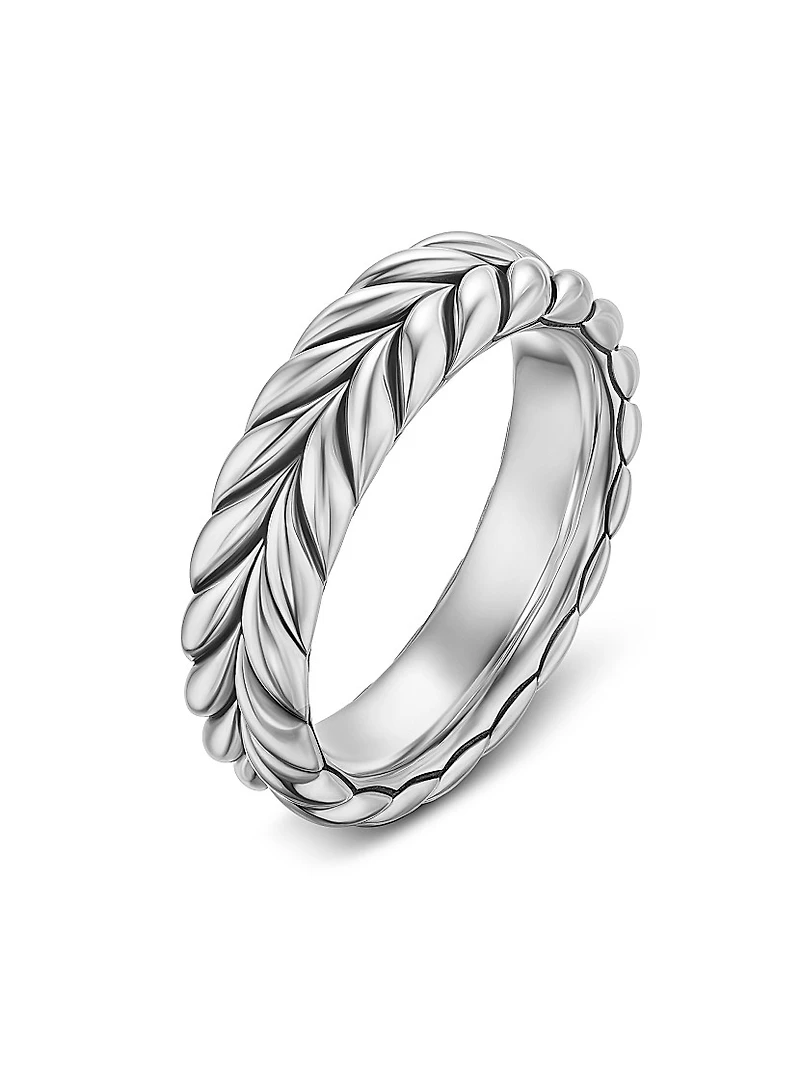 Chevron Band Ring Sterling Silver