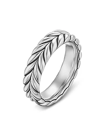 Chevron Band Ring Sterling Silver