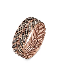 Chevron Pave Band Ring 18K Rose Gold