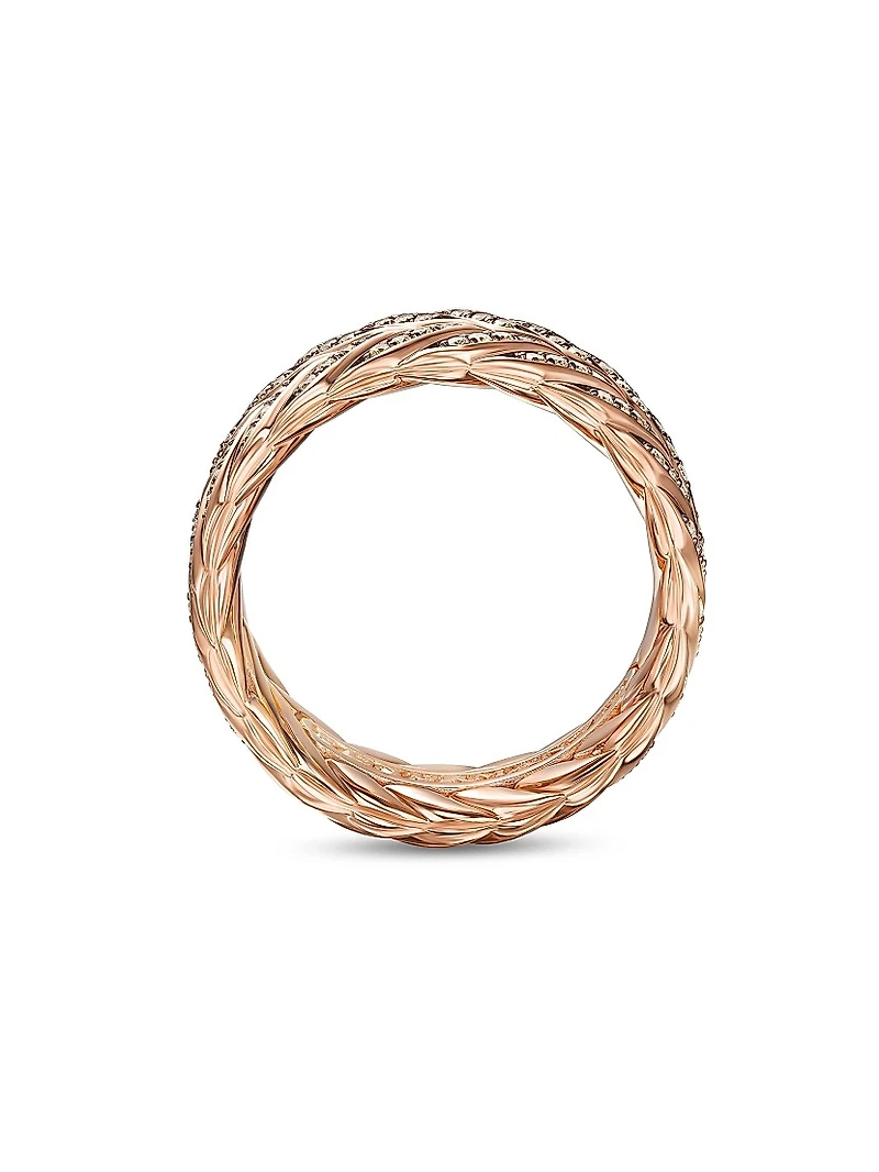Chevron Pave Band Ring 18K Rose Gold