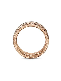 Chevron Pave Band Ring 18K Rose Gold