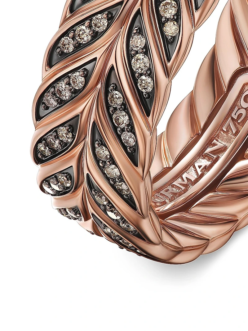 Chevron Pave Band Ring 18K Rose Gold