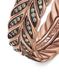 Chevron Pave Band Ring 18K Rose Gold