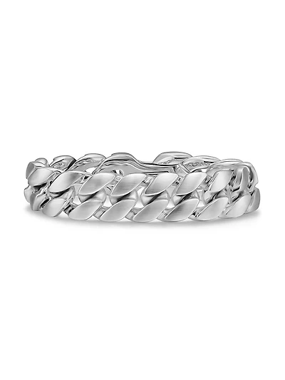 Curb Chain Bracelet Sterling Silver, 18MM