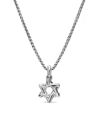 Star of David Pendant Necklace in Sterling Silver, 9.6MM