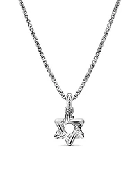 Star of David Pendant Necklace in Sterling Silver, 9.6MM