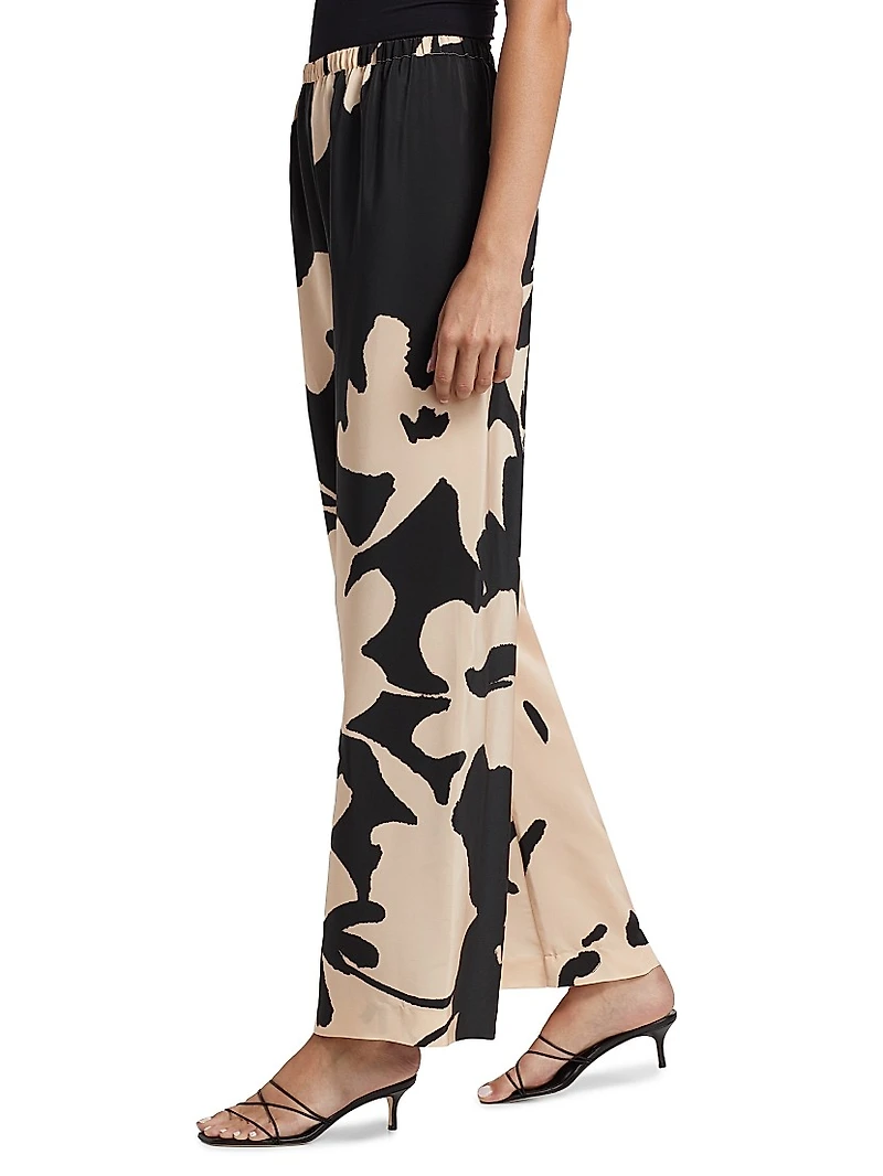 Devon Floral Silk Wide-Leg Pants