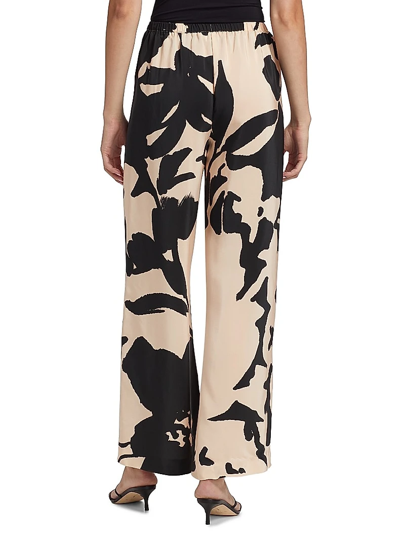 Devon Floral Silk Wide-Leg Pants
