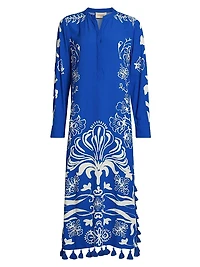 Paolina Floral Tasseled Caftan
