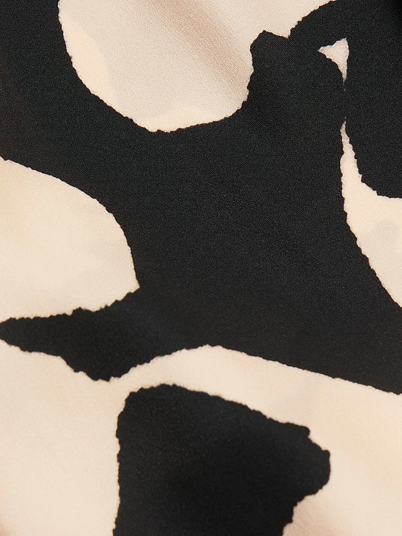 Kasey Floral Silk Tie-Waist Tunic