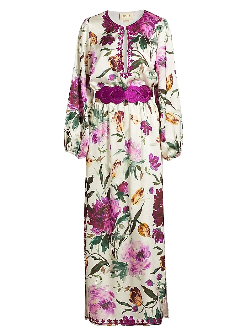 Emani Floral Belted Maxi Dress