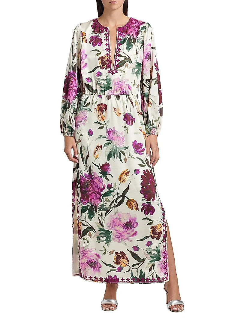 Emani Floral Belted Maxi Dress