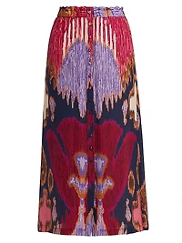 Bastien Printed Silk Midi Skirt
