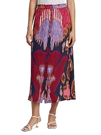 Bastien Printed Silk Midi Skirt