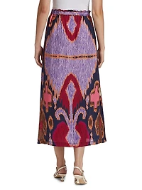 Bastien Printed Silk Midi Skirt