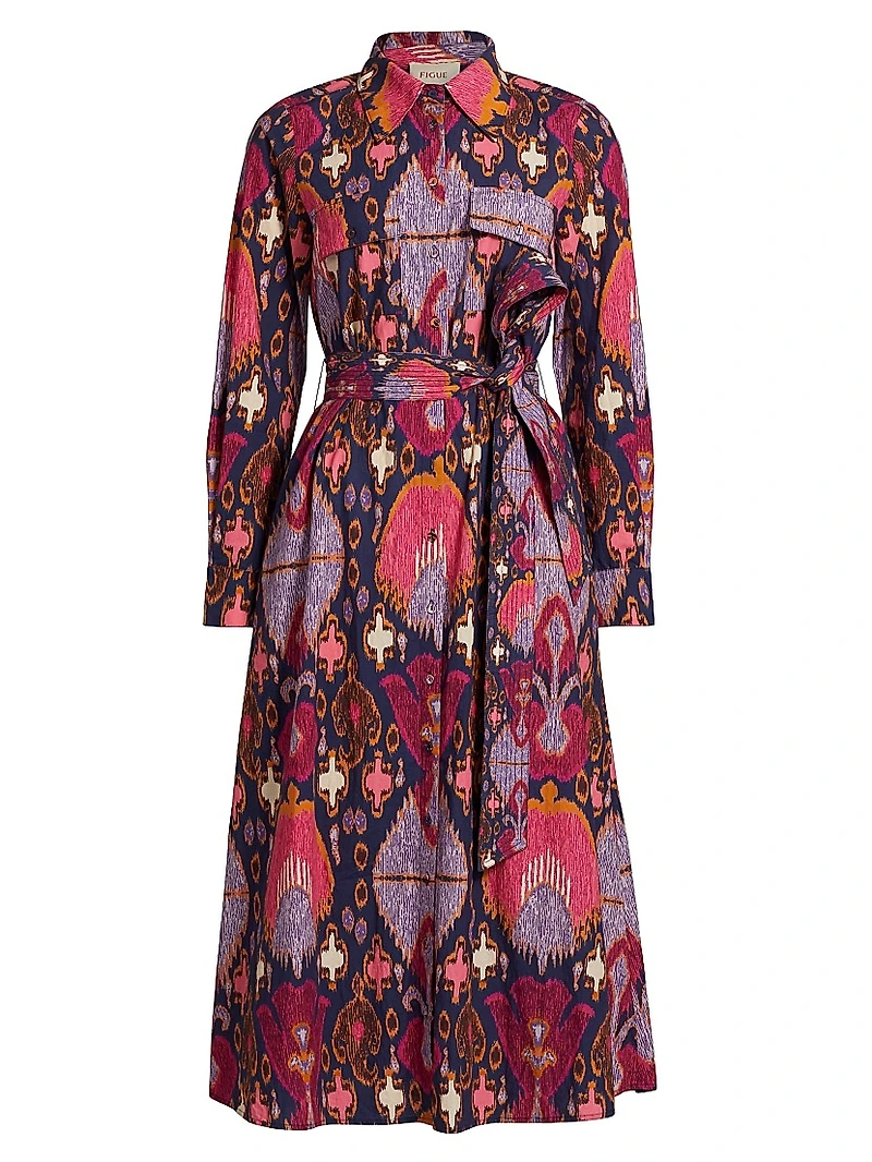 Bassa Printed Midi Shirtdress