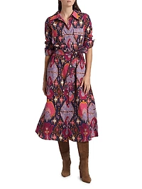Bassa Printed Midi Shirtdress