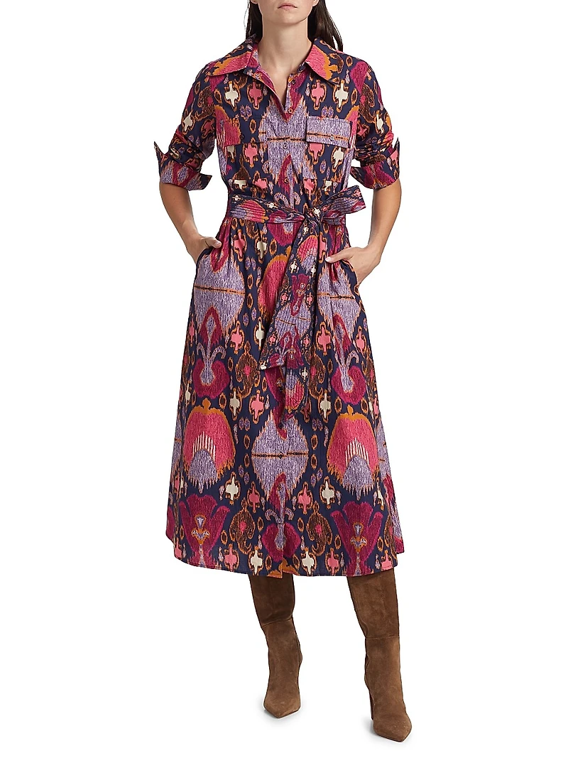 Bassa Printed Midi Shirtdress