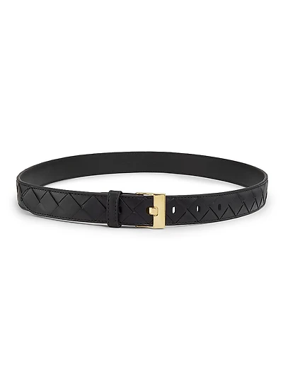 Watch Intrecciato Leather Belt