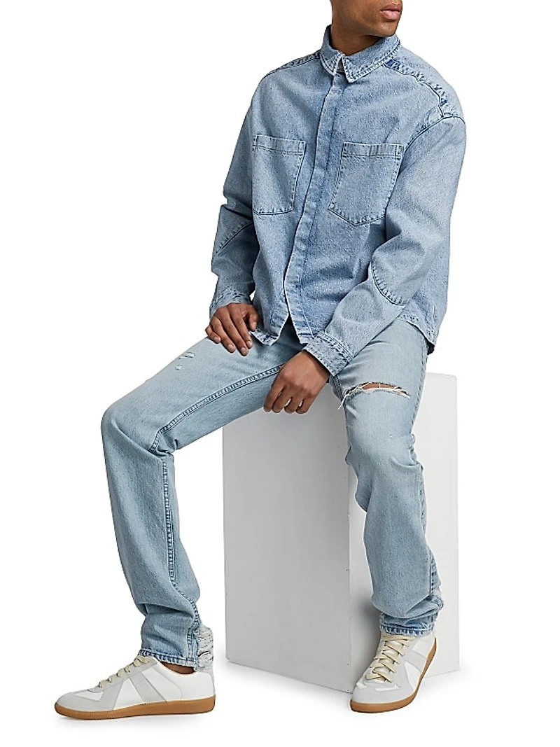 Light Denim Shirt Jacket