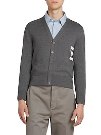 Striped Cotton Knit Cardigan