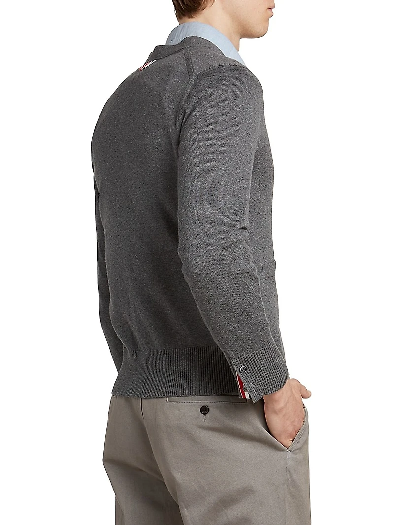 Striped Cotton Knit Cardigan