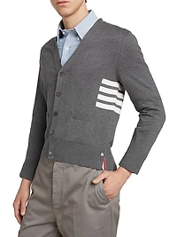 Striped Cotton Knit Cardigan