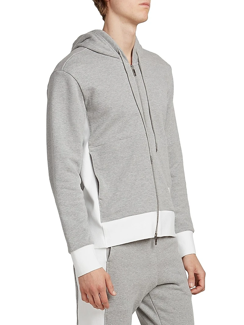 Engineered 4 Bar Classic Loopback Jersey Zip-Front Hoodie