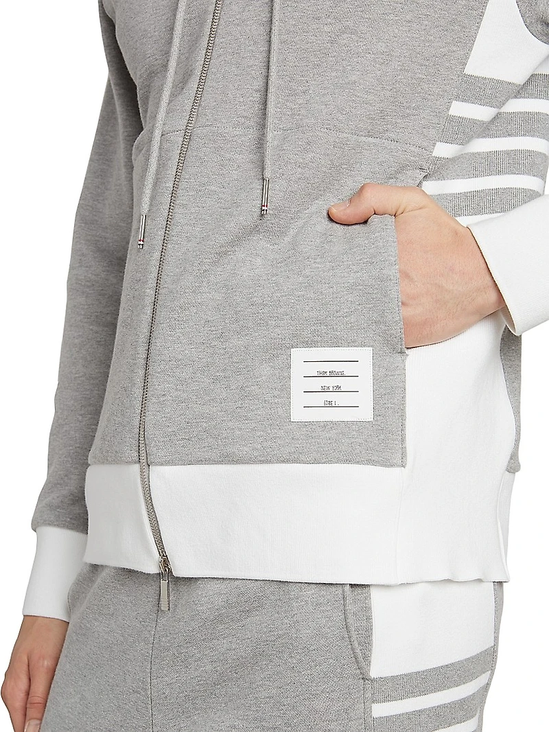 Engineered 4 Bar Classic Loopback Jersey Zip-Front Hoodie