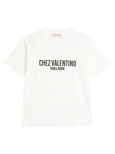 Cotton T-Shirt with Chez Print