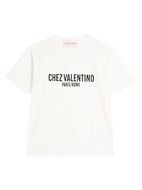 Cotton T-Shirt with Chez Print